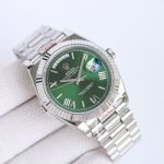 Rolex Daydate 40mm 3255 Movement SS President Strap Green/Grey/White/Brown/Blue Face Watch